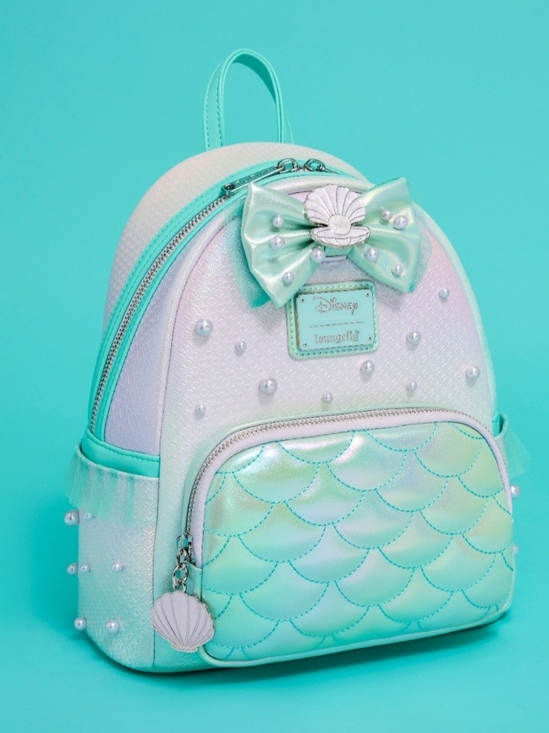 Loungefly Iridescent Mermaid Mini Backpack in Mint and Pearl main image 4